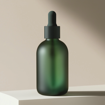 Green Glass Serum Bottle