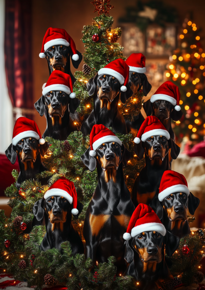 Christmas Dobermans