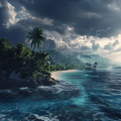 Stormy Tropical Island