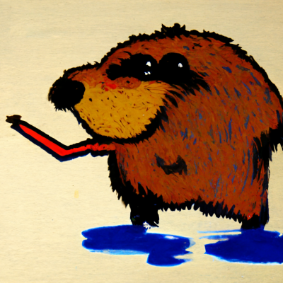 Beaver Drinking Koolaide