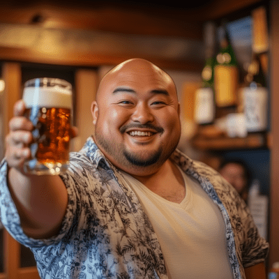 Smiling Man in Izakaya