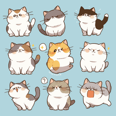 Pop Art Cat Expressions