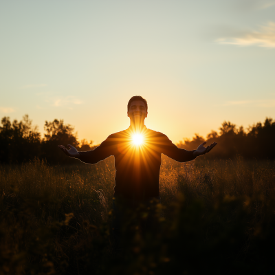 Happy Man Silhouette