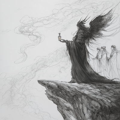 Ethereal Deity on the Cliff