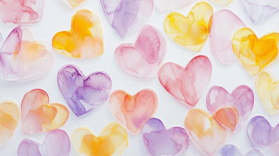 Colorful Watercolor Hearts