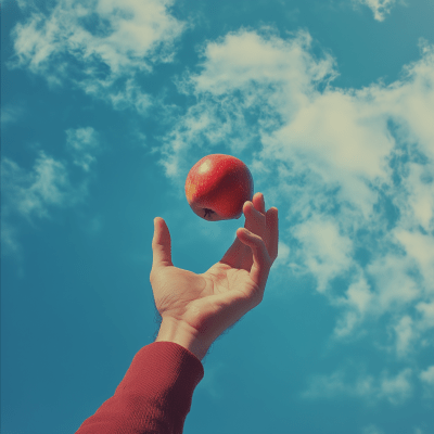 Man Holding an Apple