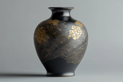 Fine Black Japanese Vase