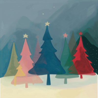 Layered Transparent Christmas Trees