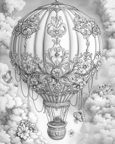Royal Hawaiian Hot Air Balloon Illustration