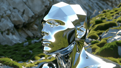 Silver Man and Bright Green Moss