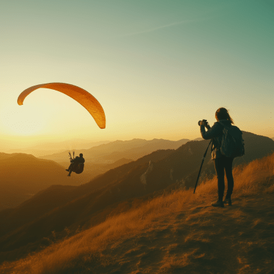 Aerial Adventure at Sunset