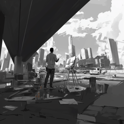 Urban Artist Creating