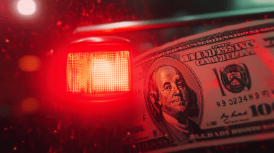 Red Police Light with Money