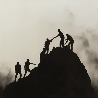 Mountain Climbing Silhouette
