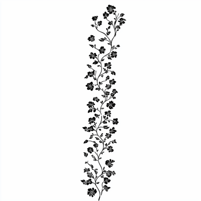 Black Floral Decals