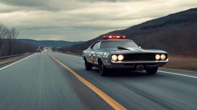 State Police with Muscle Car