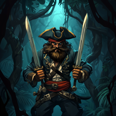 Pirate Captain with Swords