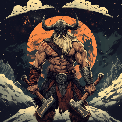 Viking Warrior with Axes