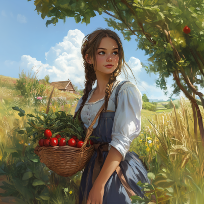 Young Farmer Girl in Fantasy Era