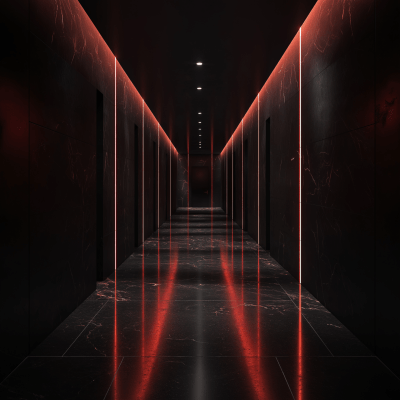 Mysterious Black Hallway