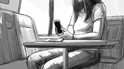 Woman on Train