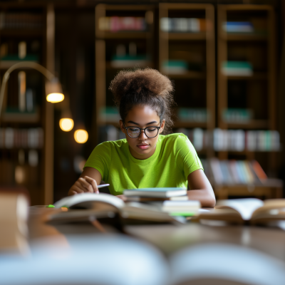 Diverse College Student Studying