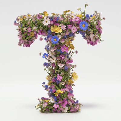 Wildflower Letter T