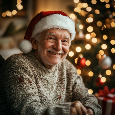 Cheerful Senior at Christmas