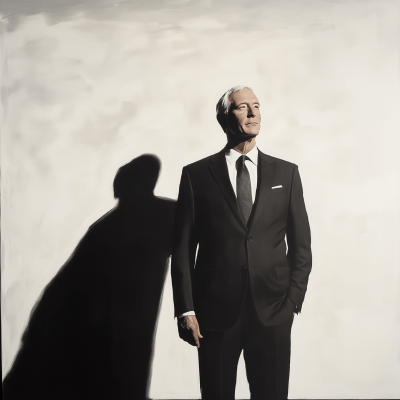 Man in Suit Standing in Shadow