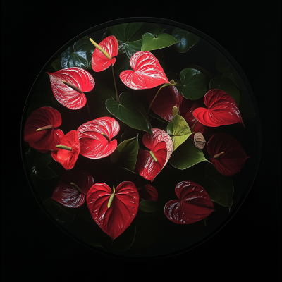 Circle of Anthuriums