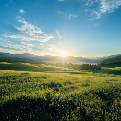 Sunlit Meadow Landscape