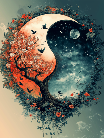 Yin Yang Tree and Sky