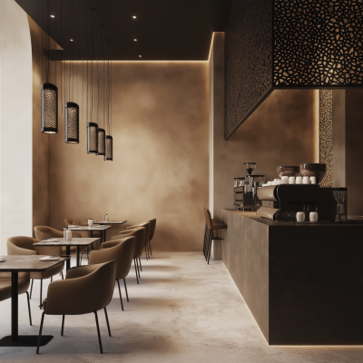 Modern UAE Coffee Shop Interior