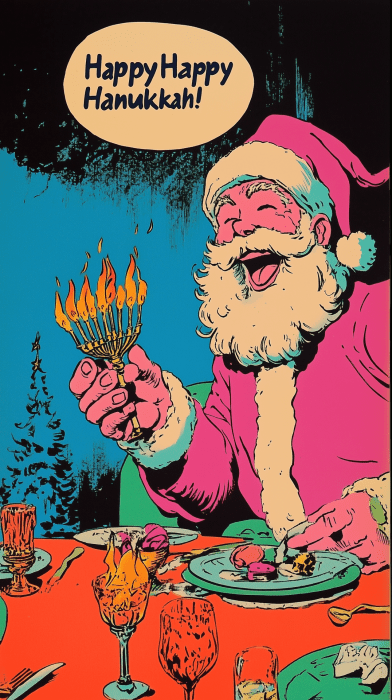 Santa Celebrating Hanukkah