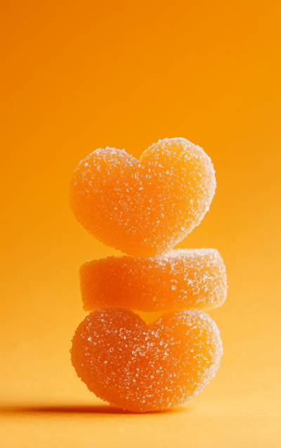 Stacked Orange Hearts