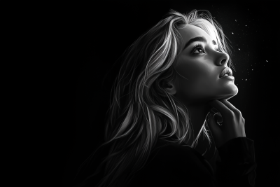 Black and White Portrait of a Woman
