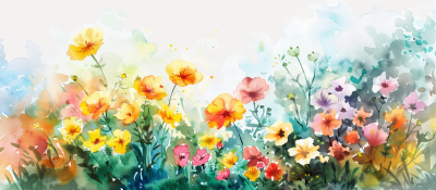 Spring Garden Watercolor