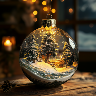 Christmas Ornament with Fantasy Landscape