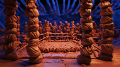 Dynamic Boxing Ring in Clay