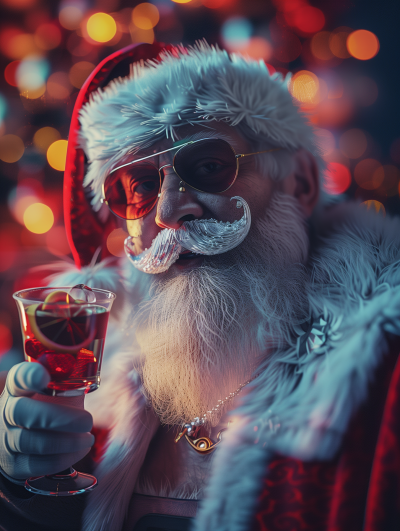 Cheerful Santa Claus at Party