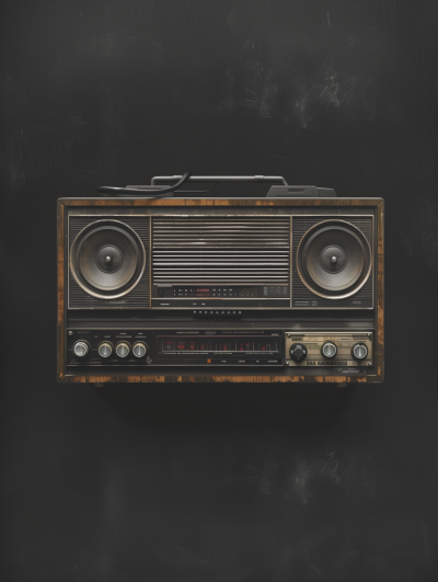 Old Radio in Dark Environment