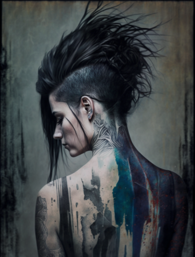 Tattooed Woman Portrait