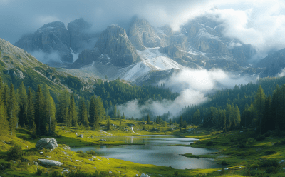 Dolomites Landscape Inspired by Vermeer