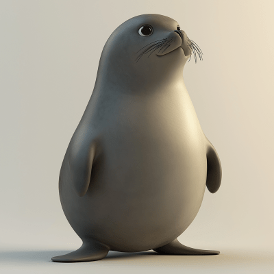 Cute Chunky Seal in 3D