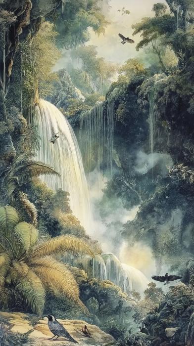 Fantastical Waterfall Scene