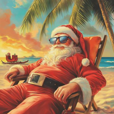 Cool Santa on the Beach