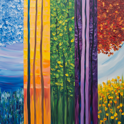 Four Seasons Acrylic Painting