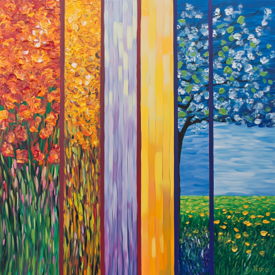 Four Seasons Acrylic Painting