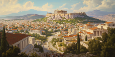 Ancient Athens with Acropolis