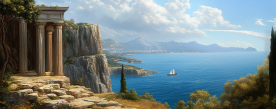 Ancient Greek Cliff Scene